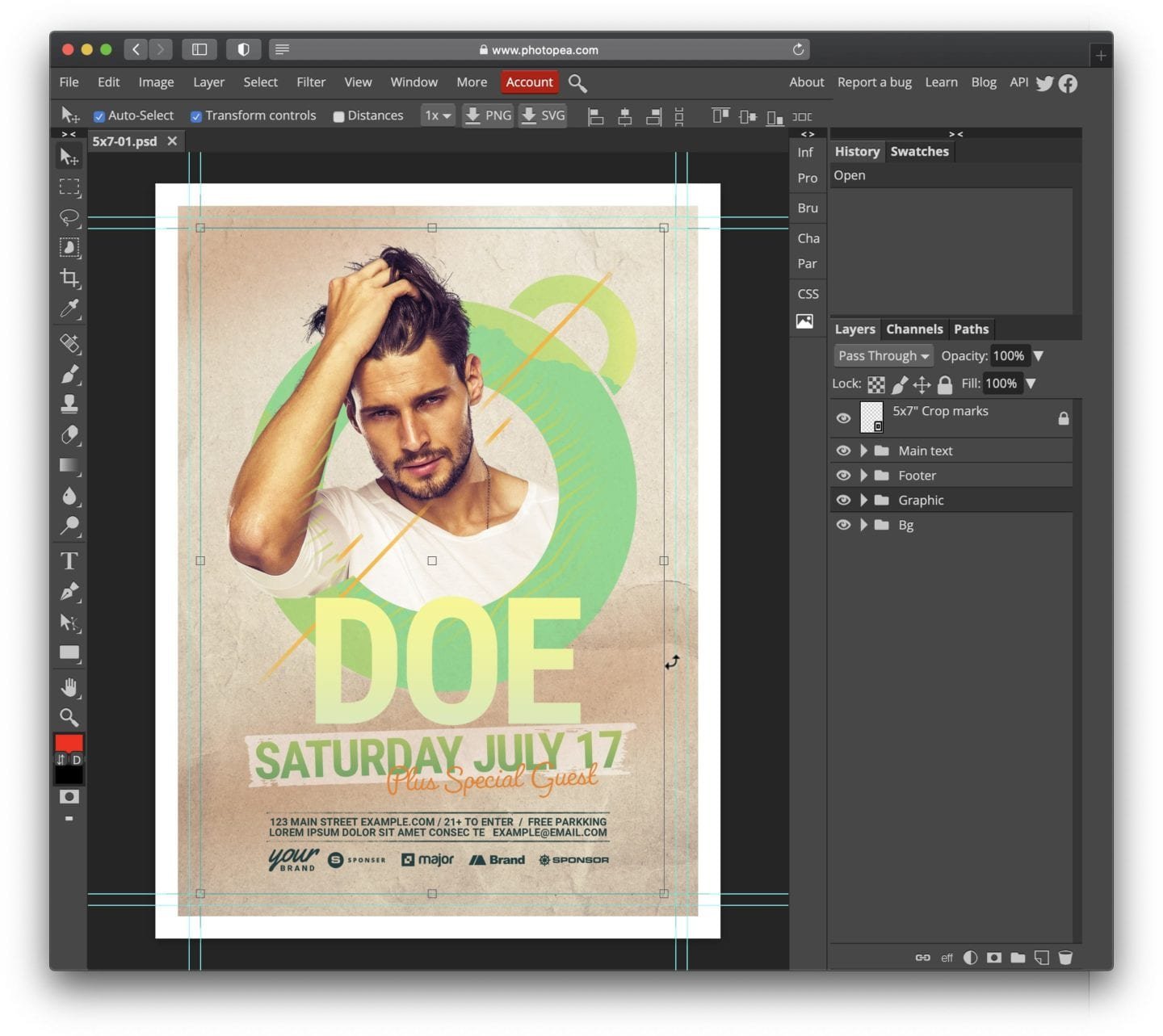 How to Resize Move Elements and Change Background in PSD